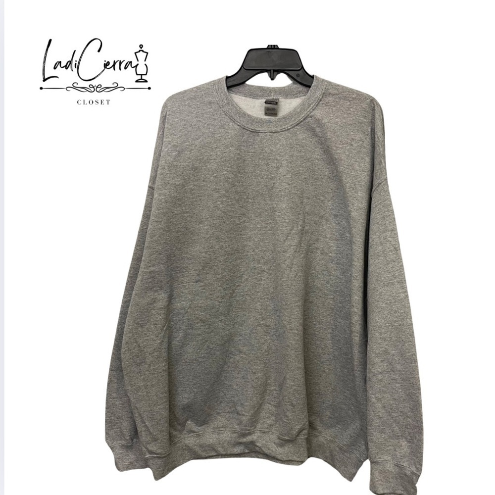 Gray Gildan Women Crewneck Sweatshirt 2X Large